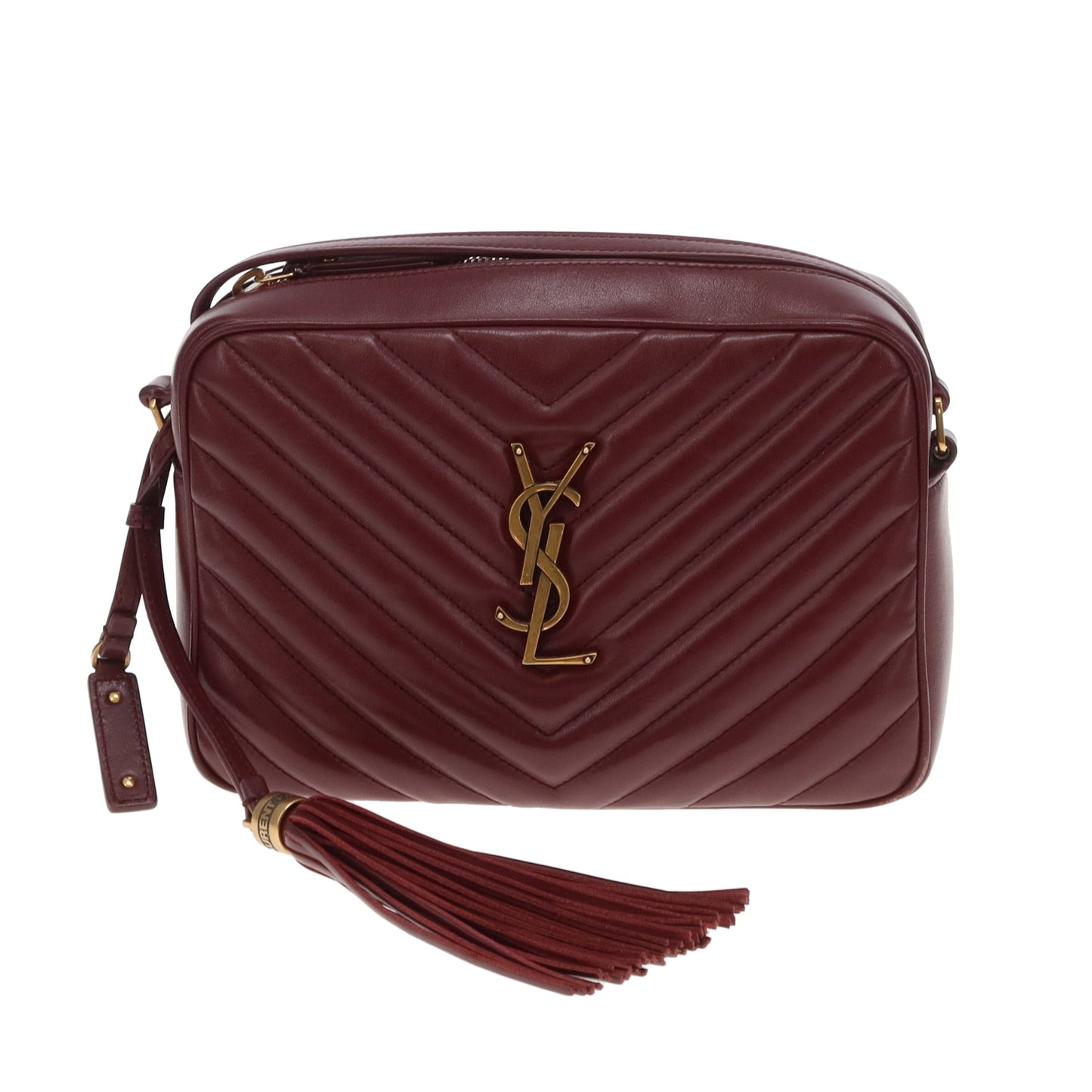 Saint Laurent Lou Camera Burgundy Chevron GHW 2019