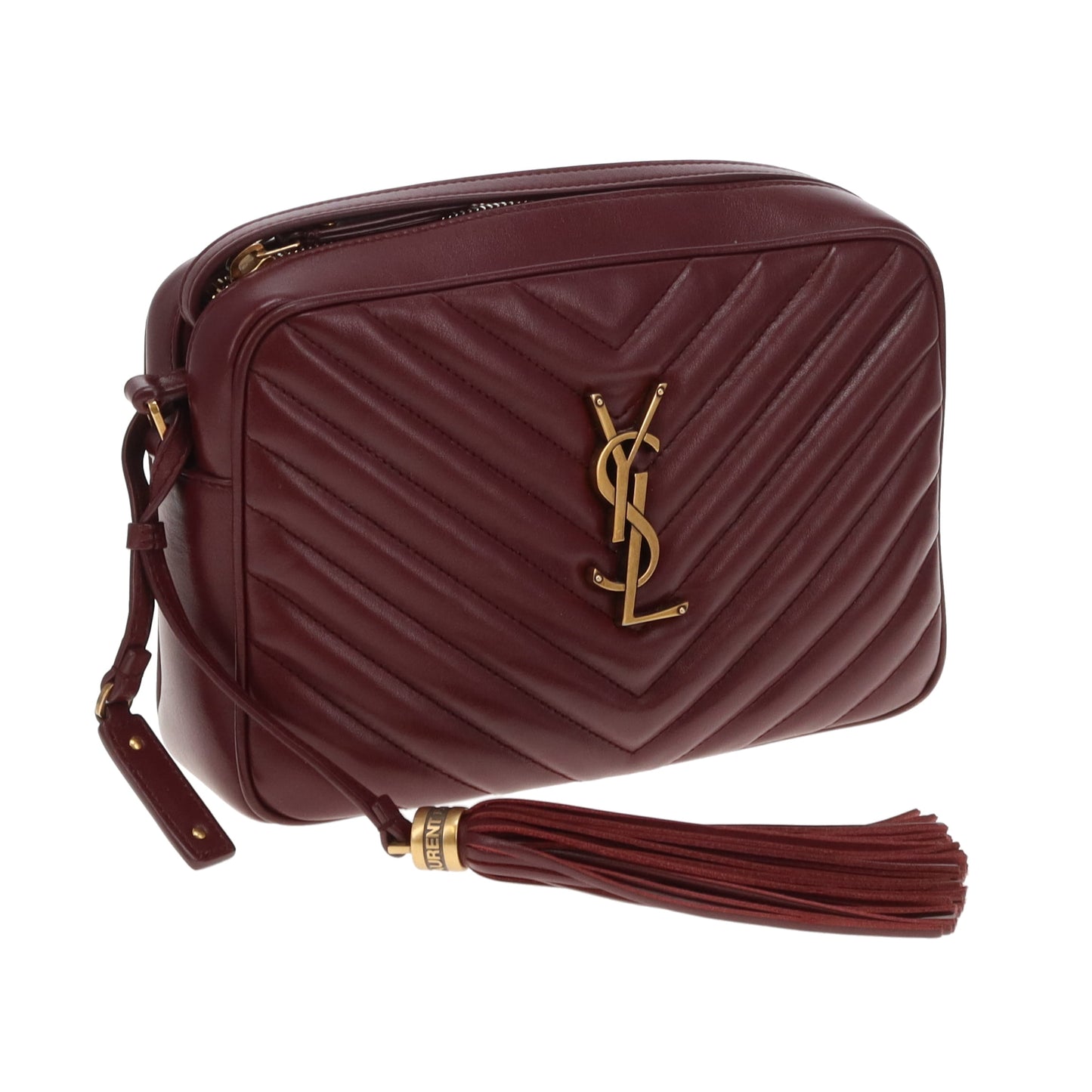 Saint Laurent Lou Camera Burgundy Chevron GHW 2019
