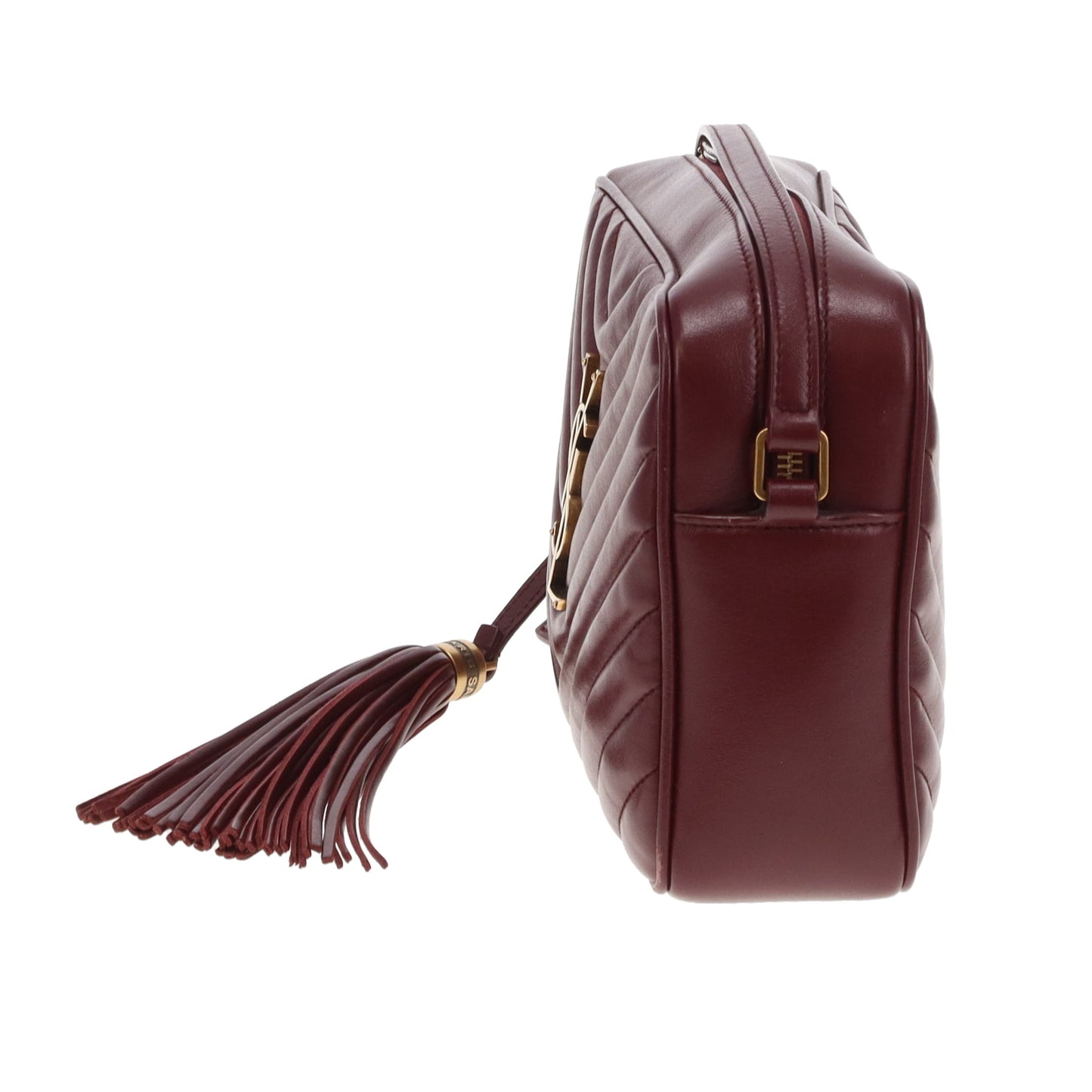 Saint Laurent Lou Camera Burgundy Chevron GHW 2019