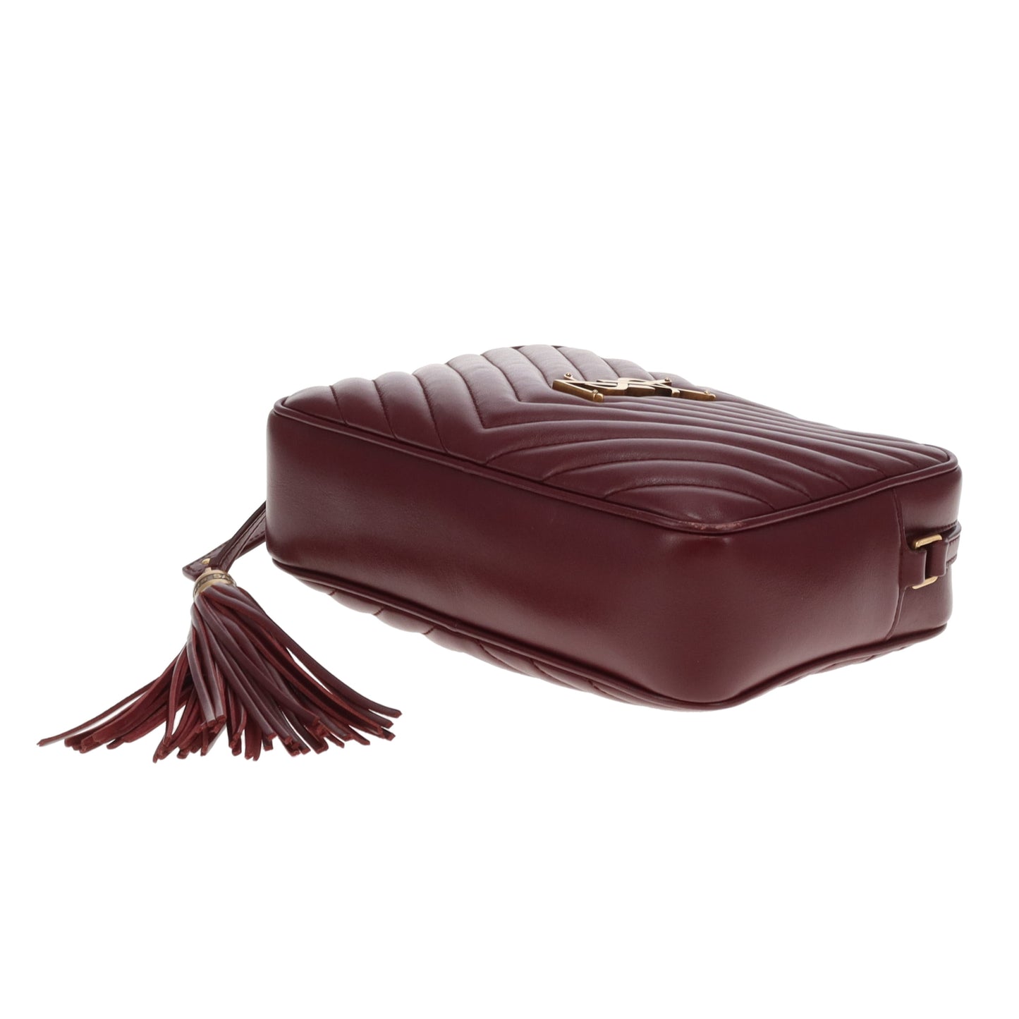 Saint Laurent Lou Camera Burgundy Chevron GHW 2019