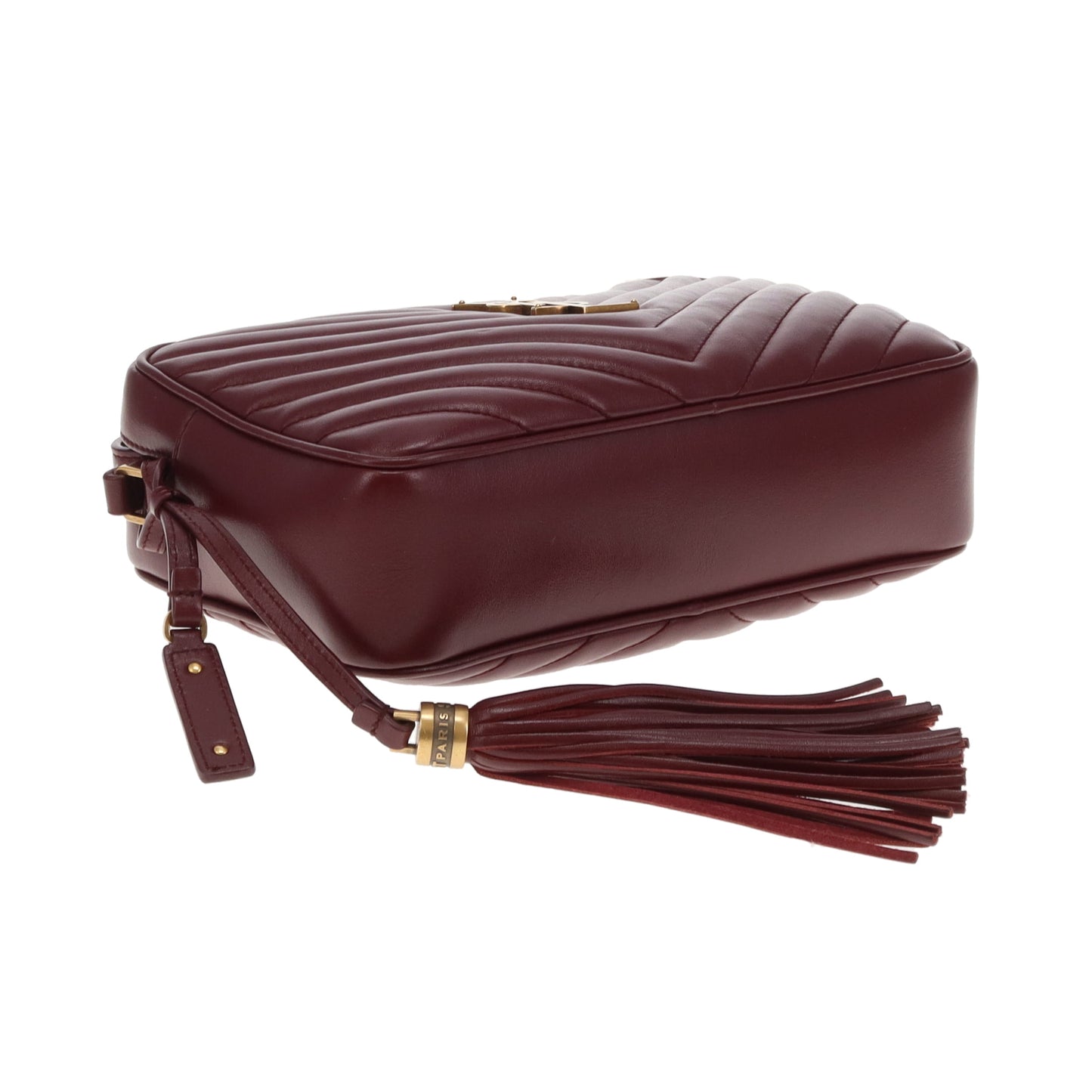 Saint Laurent Lou Camera Burgundy Chevron GHW 2019
