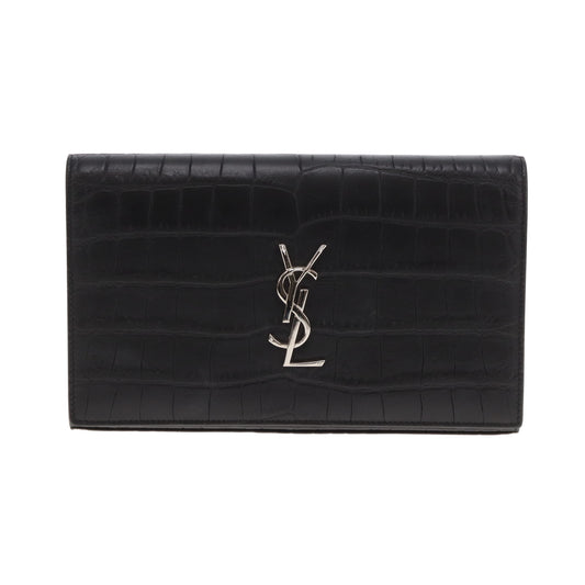 Saint Laurent Cassandre Wallet on Chain Croc Embossed SHW 2016