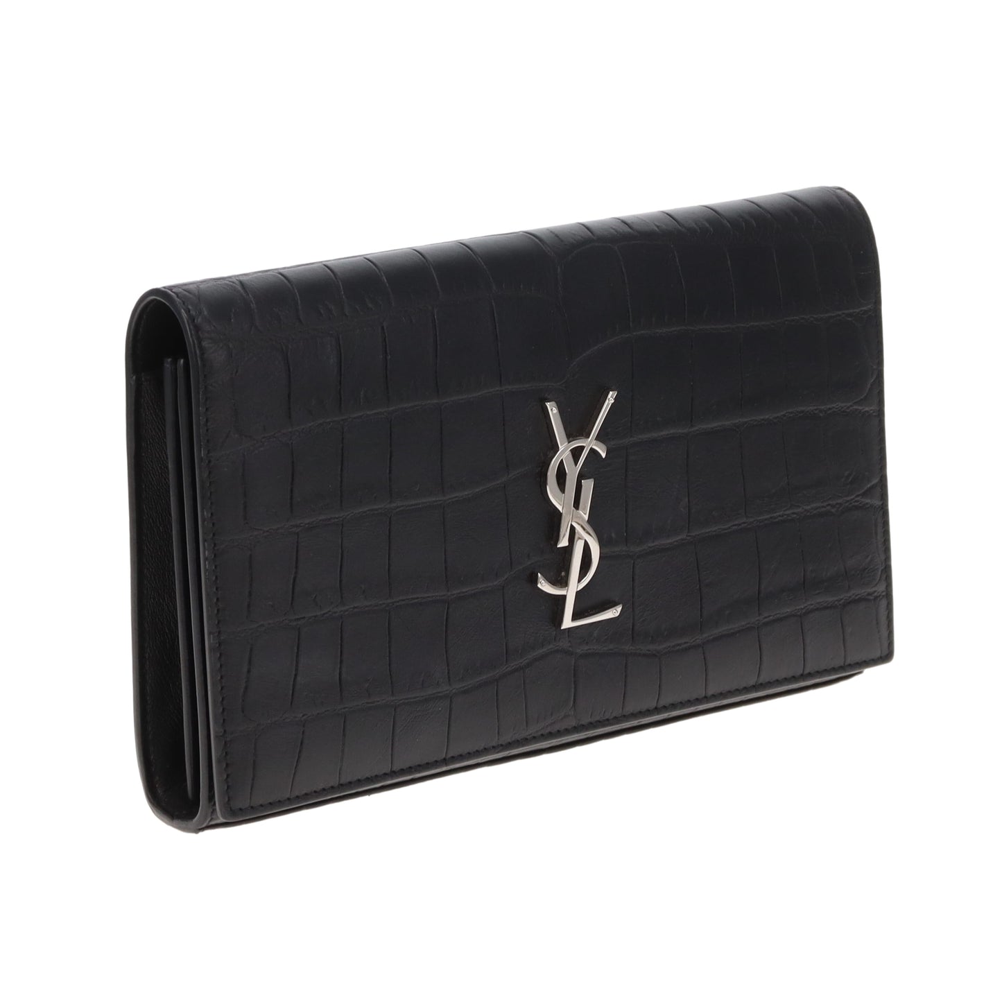 Saint Laurent Cassandre Wallet on Chain Croc Embossed SHW 2016
