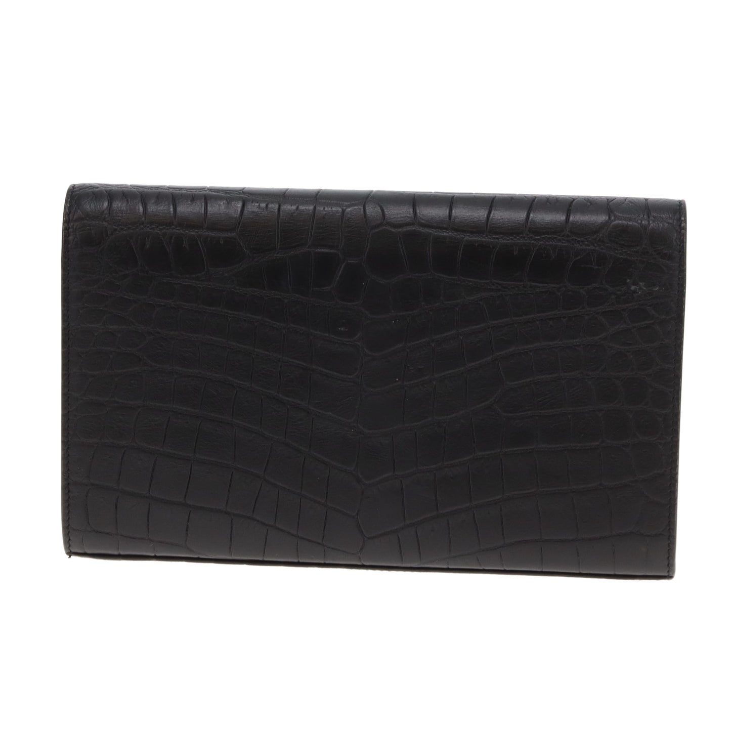 Saint Laurent Cassandre Wallet on Chain Croc Embossed SHW 2016