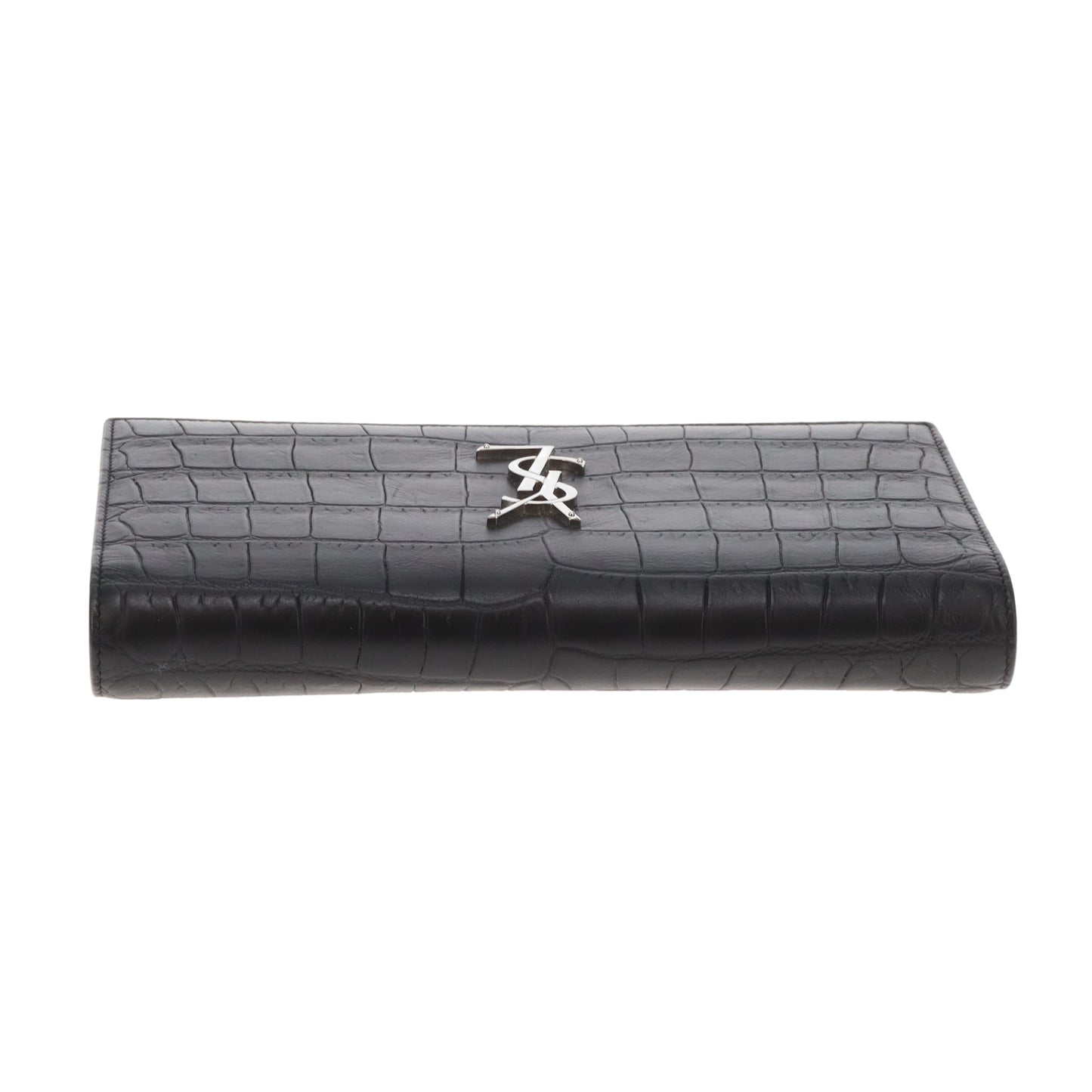 Saint Laurent Cassandre Wallet on Chain Croc Embossed SHW 2016
