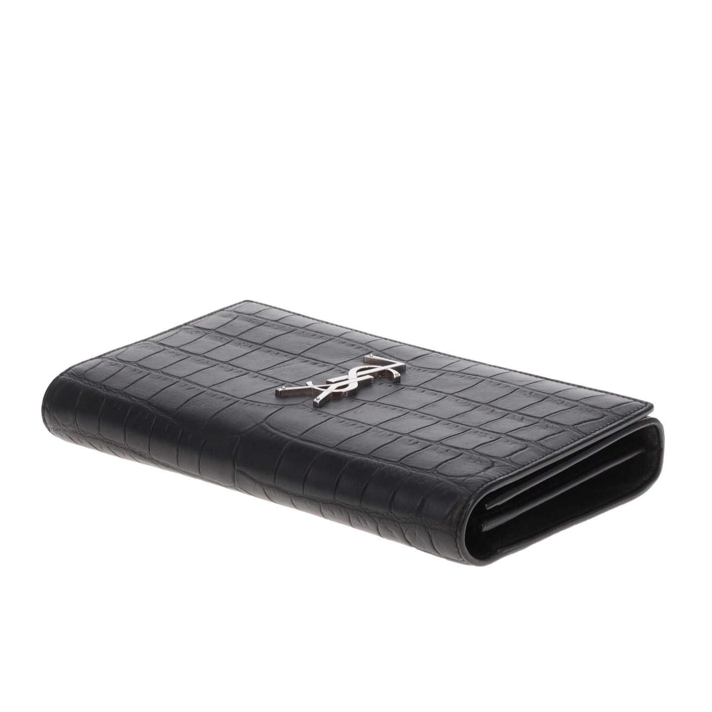 Saint Laurent Cassandre Wallet on Chain Croc Embossed SHW 2016