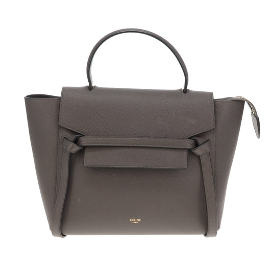 Celine Belt Bag Micro Grey Grained Leather