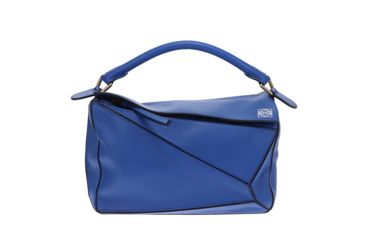 Loewe Puzzle Bag Medium Electric Blue Leather