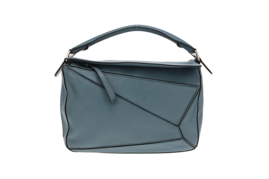 Loewe Puzzle Bag Medium Blue Leather