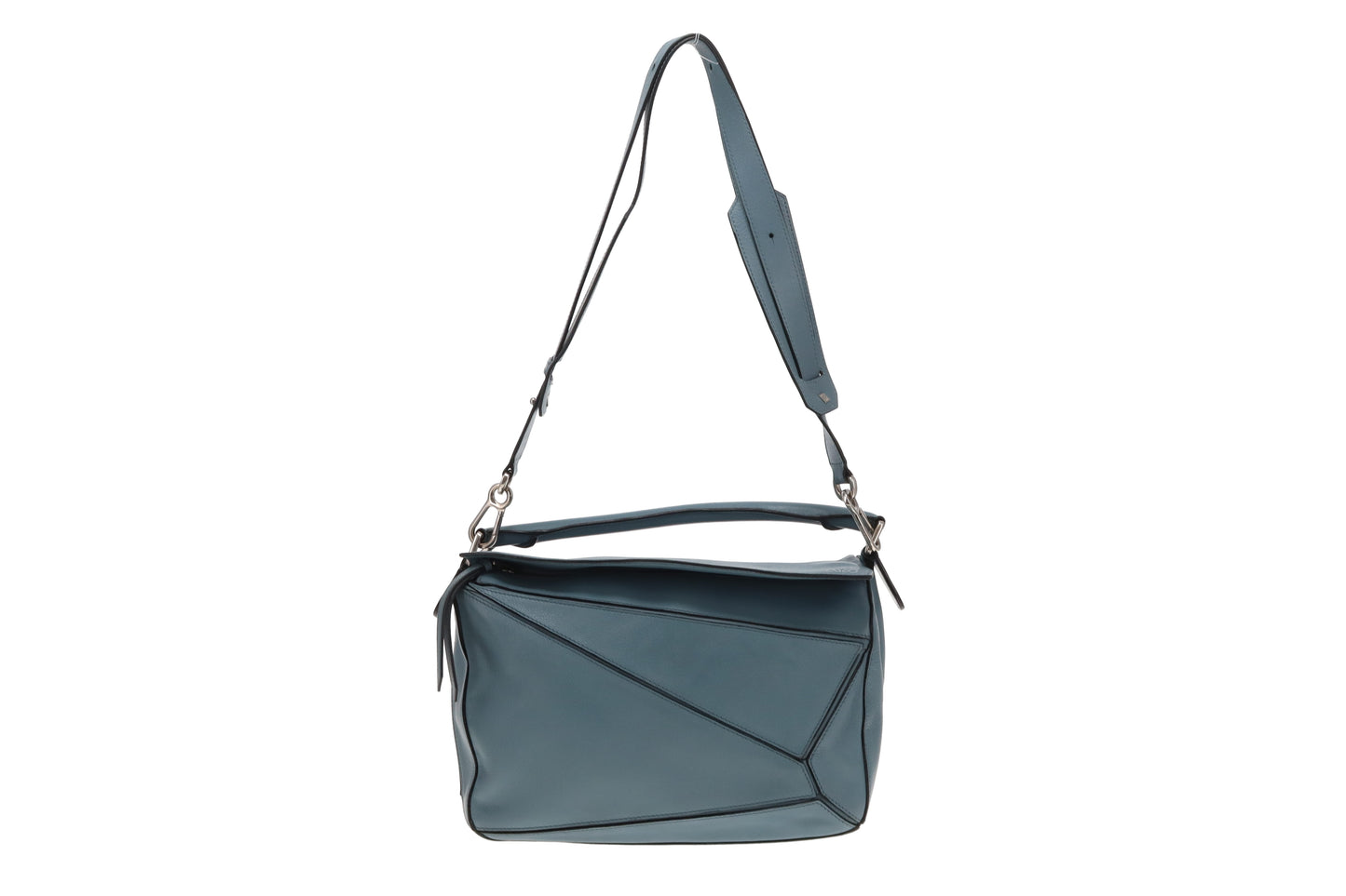 Loewe Puzzle Bag Medium Blue Leather