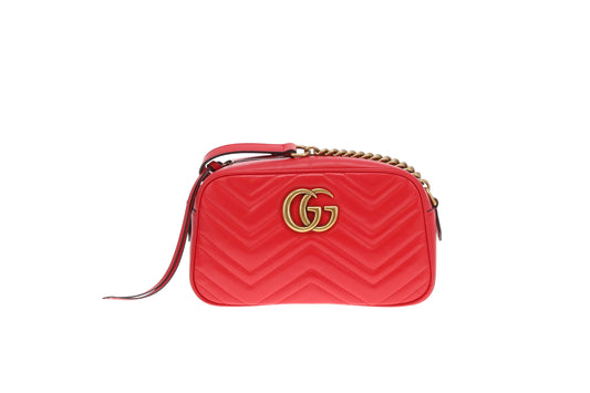 Gucci Marmont Small Camera Bag Red Chevron GH