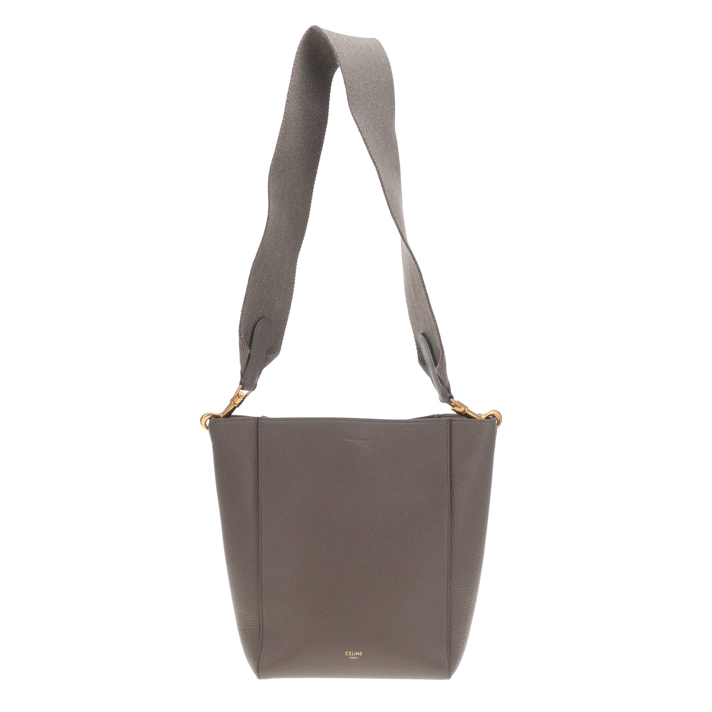 Celine Sangle Bucket Bag Small Taupe Leather