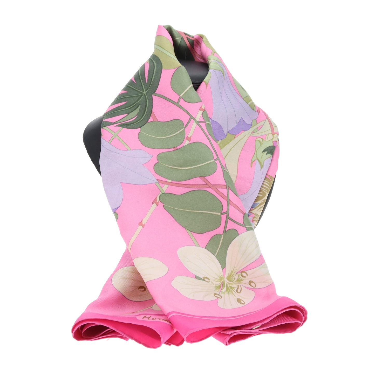 Hermes Flora Graeca Scarf 90 Pink 100% Silk