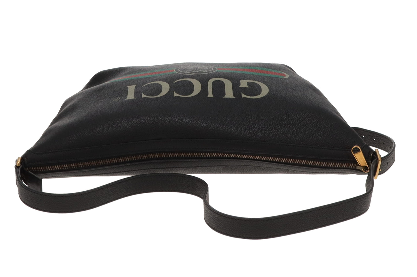 Gucci Half Moon East West Logo Hobo Black