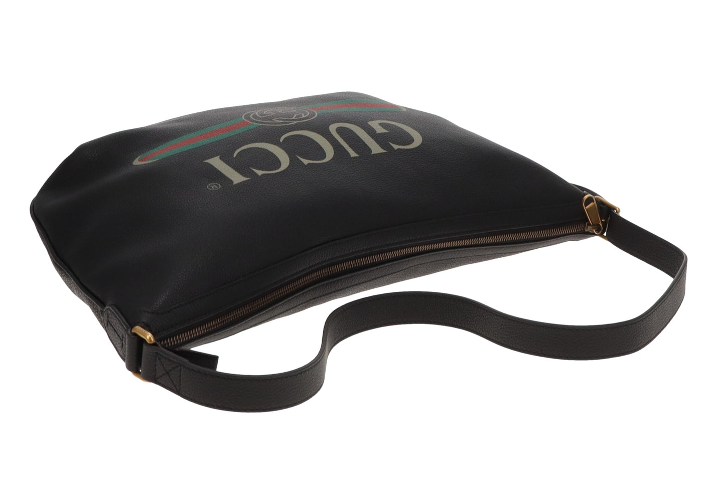 Gucci Half Moon East West Logo Hobo Black