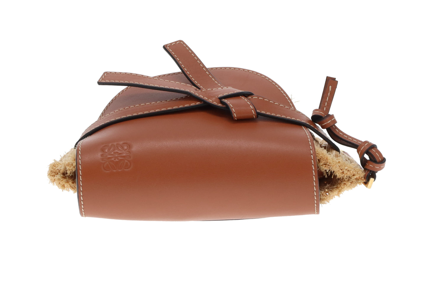 Loewe Small Gate Bag Raffia & Calfskin