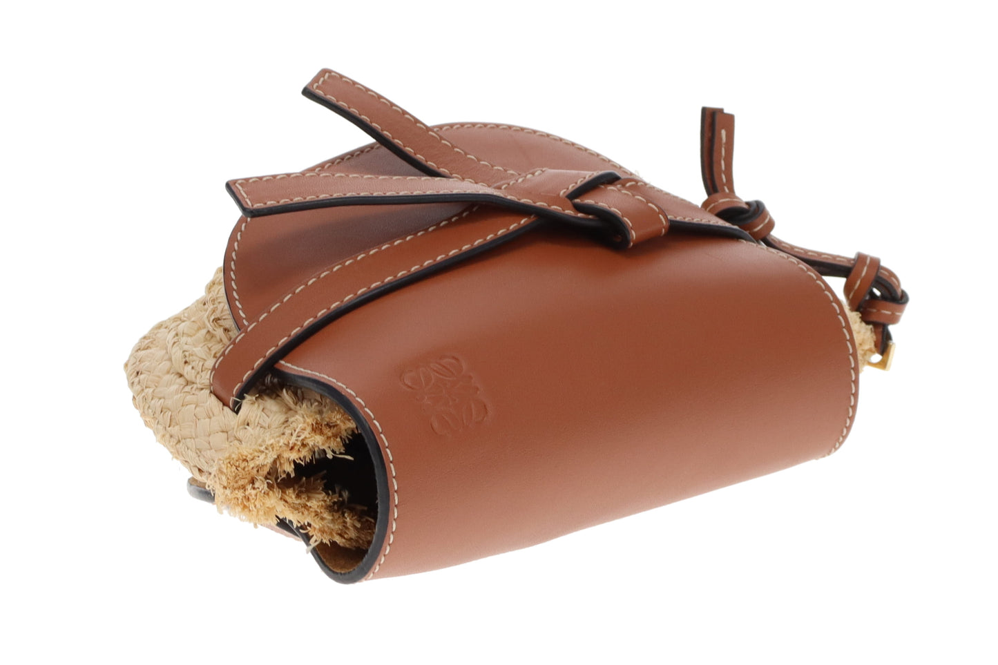 Loewe Small Gate Bag Raffia & Calfskin