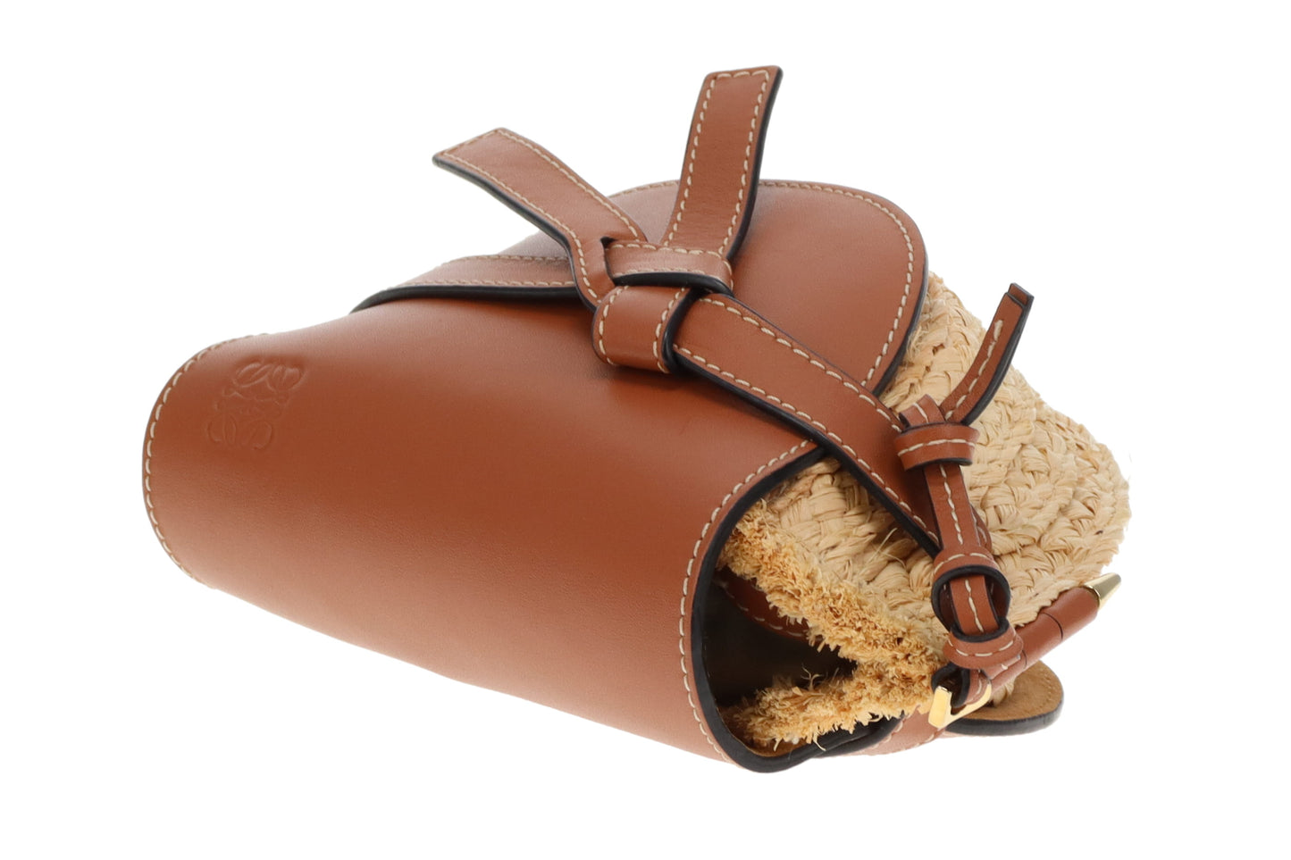 Loewe Small Gate Bag Raffia & Calfskin