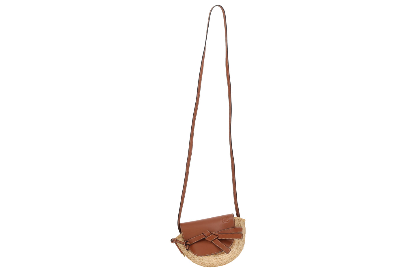 Loewe Small Gate Bag Raffia & Calfskin