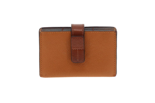 Loewe Accordion Leather Card Holder Tan/Brown