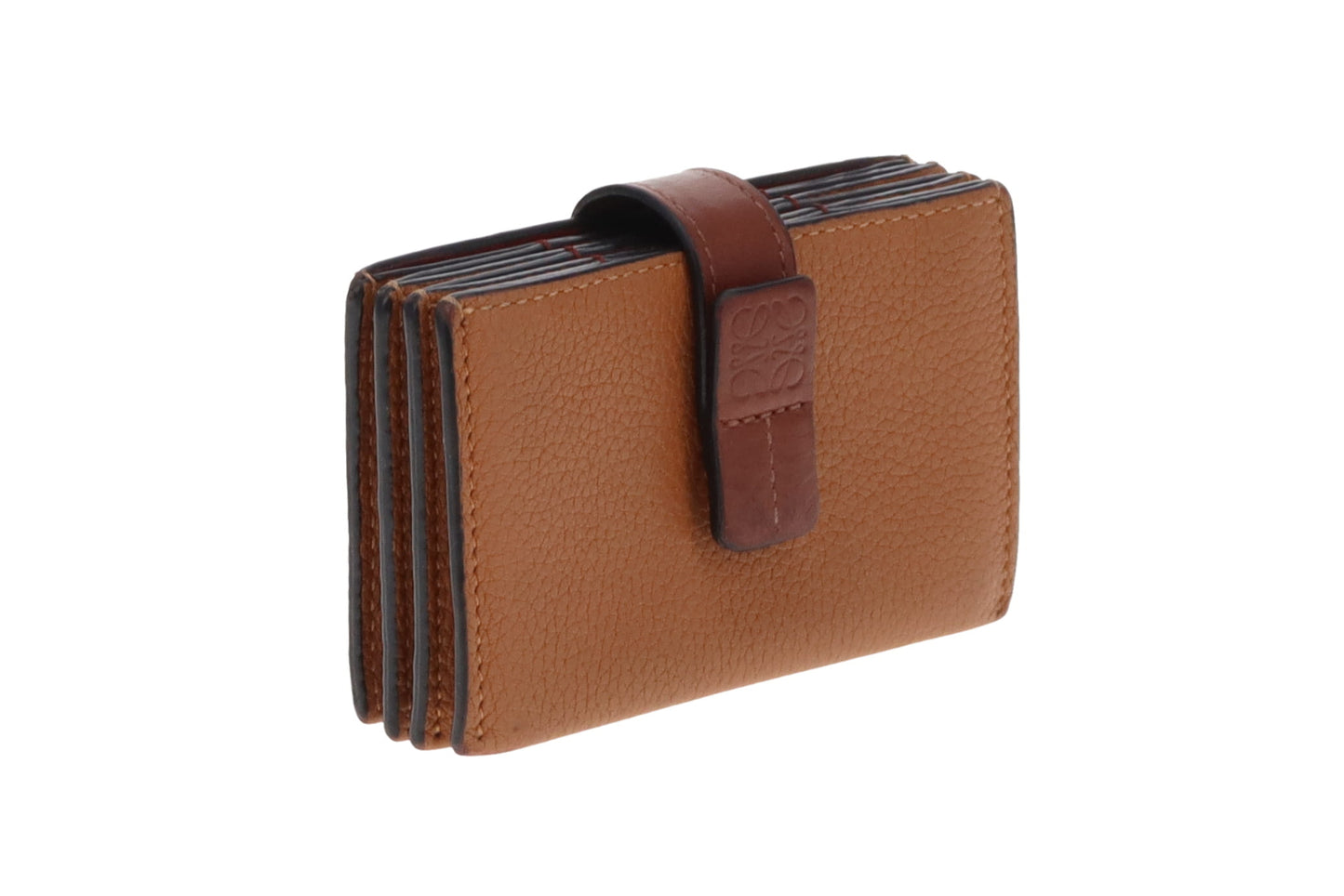 Loewe Accordion Leather Card Holder Tan/Brown
