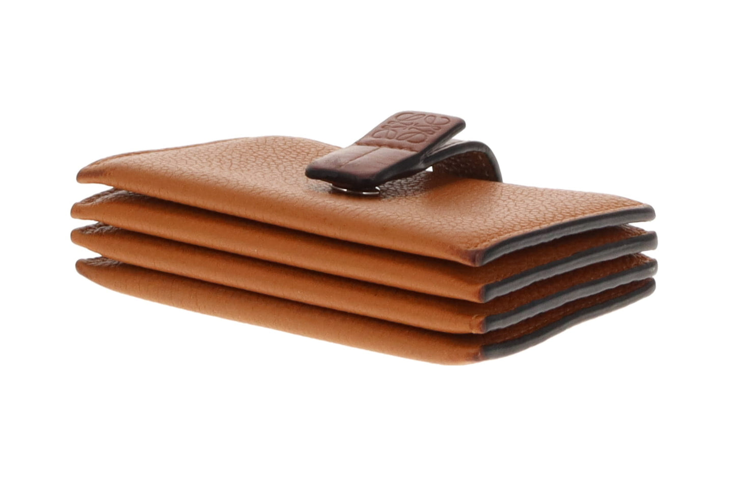 Loewe Accordion Leather Card Holder Tan/Brown