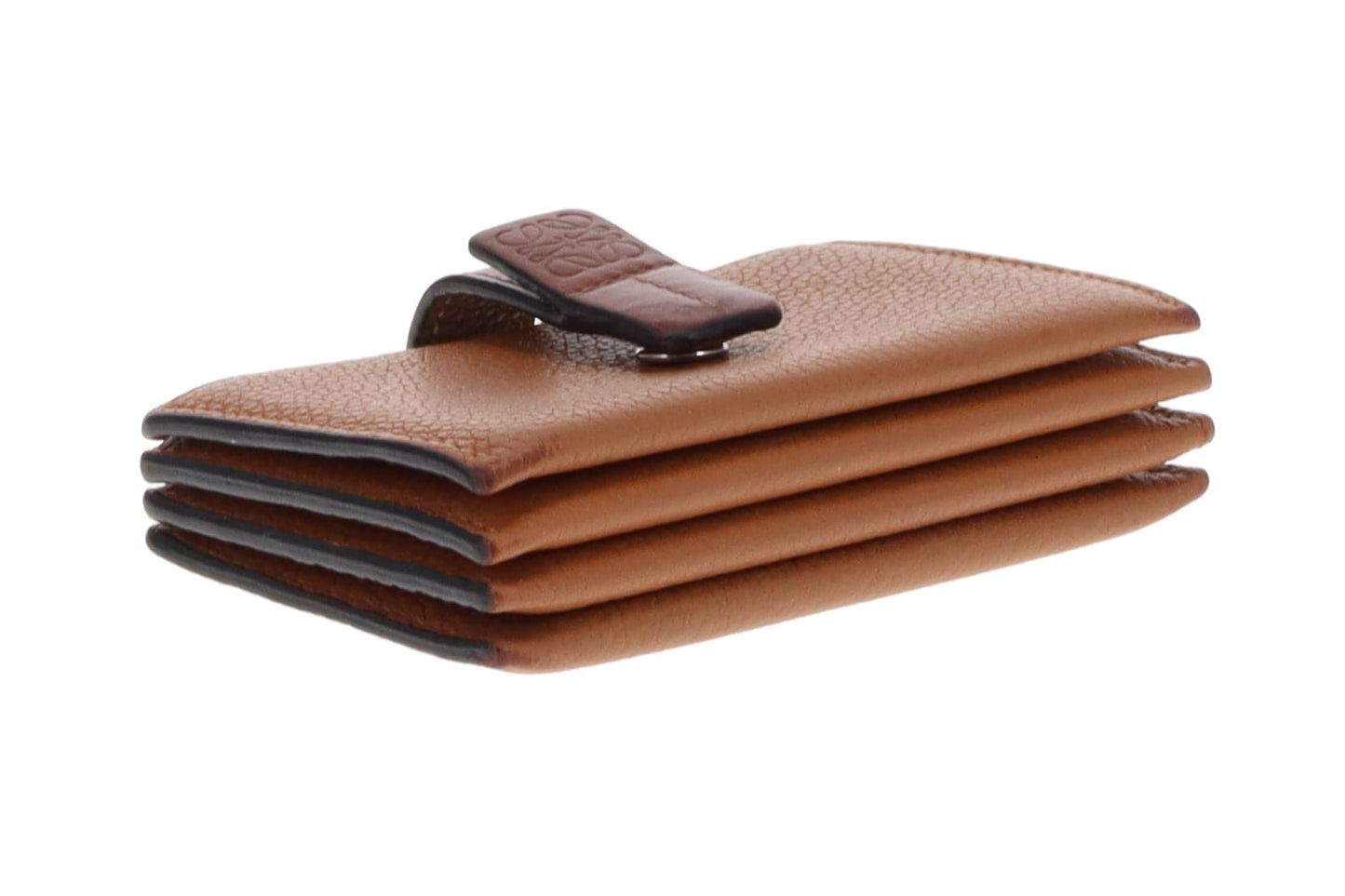 Loewe Accordion Leather Card Holder Tan/Brown