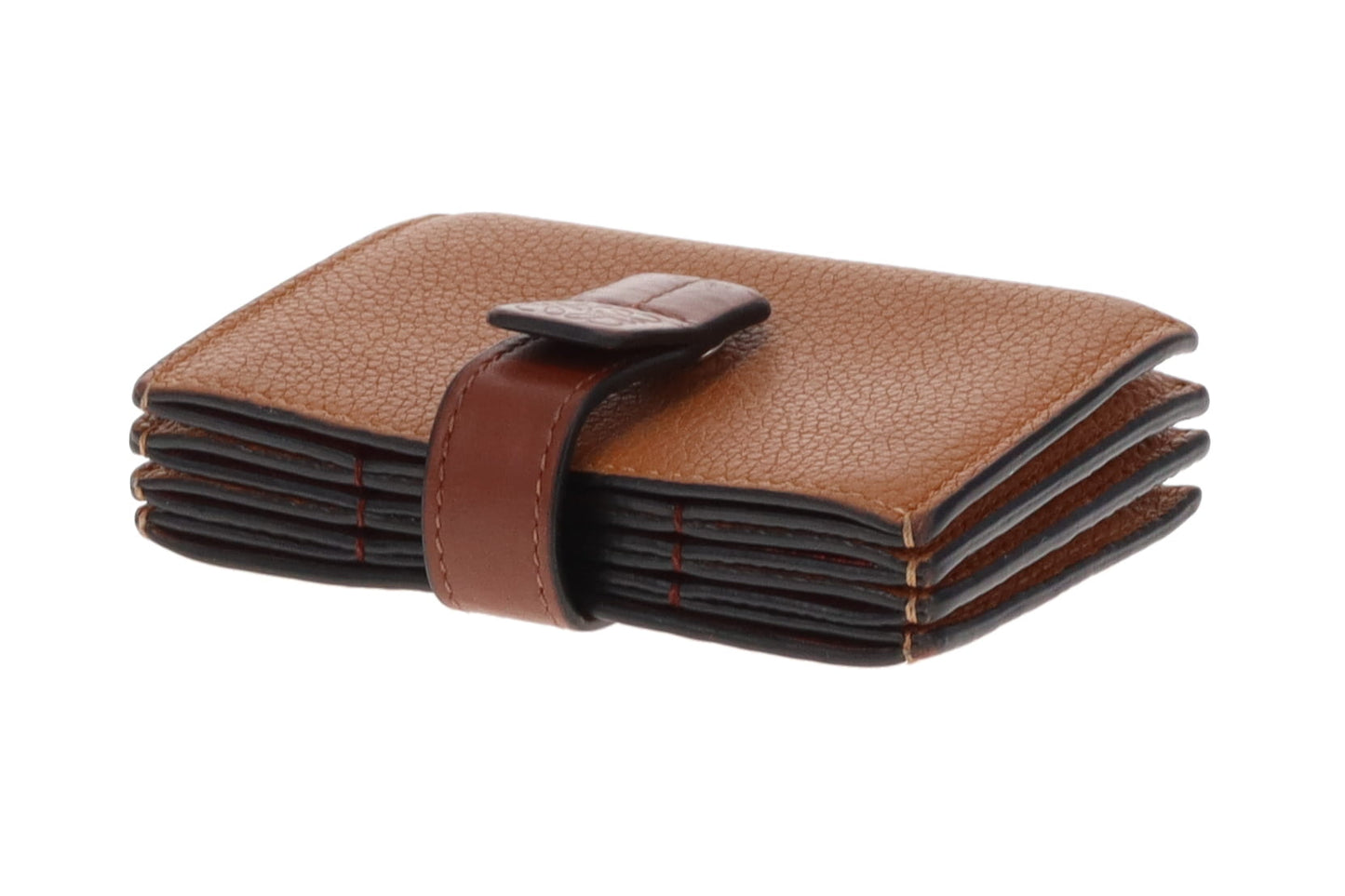 Loewe Accordion Leather Card Holder Tan/Brown