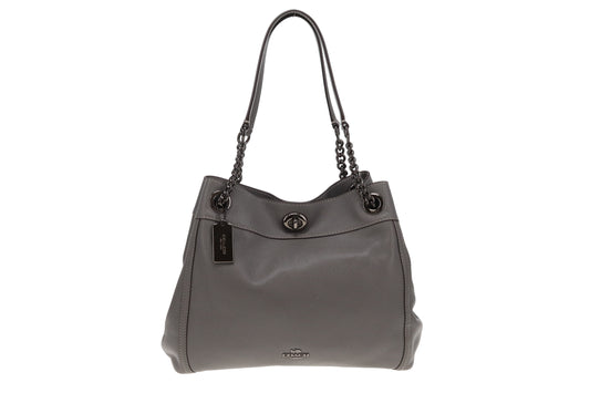 Coach Edie Turnlock In Grey