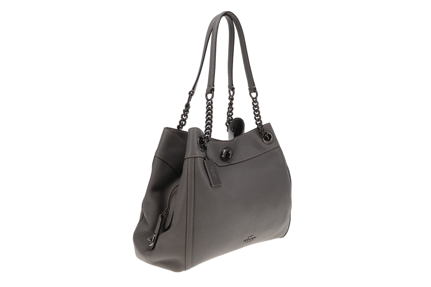 Coach Edie Turnlock In Grey