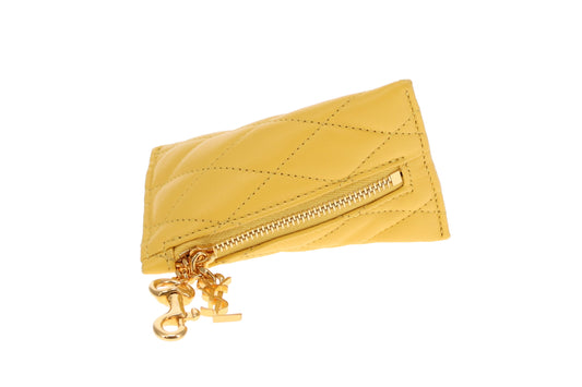 Saint Laurent Berlingo Charm Key Pouch Yellow Lambskin