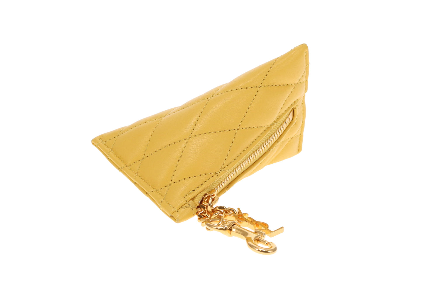Saint Laurent Berlingo Charm Key Pouch Yellow Lambskin