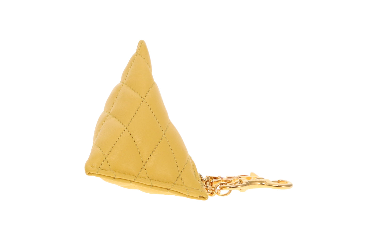 Saint Laurent Berlingo Charm Key Pouch Yellow Lambskin