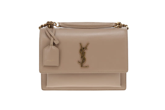 Saint Laurent Sunset Medium Beige With Gold Hardware