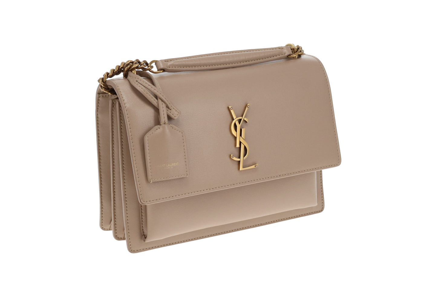 Saint Laurent Sunset Medium Beige With Gold Hardware