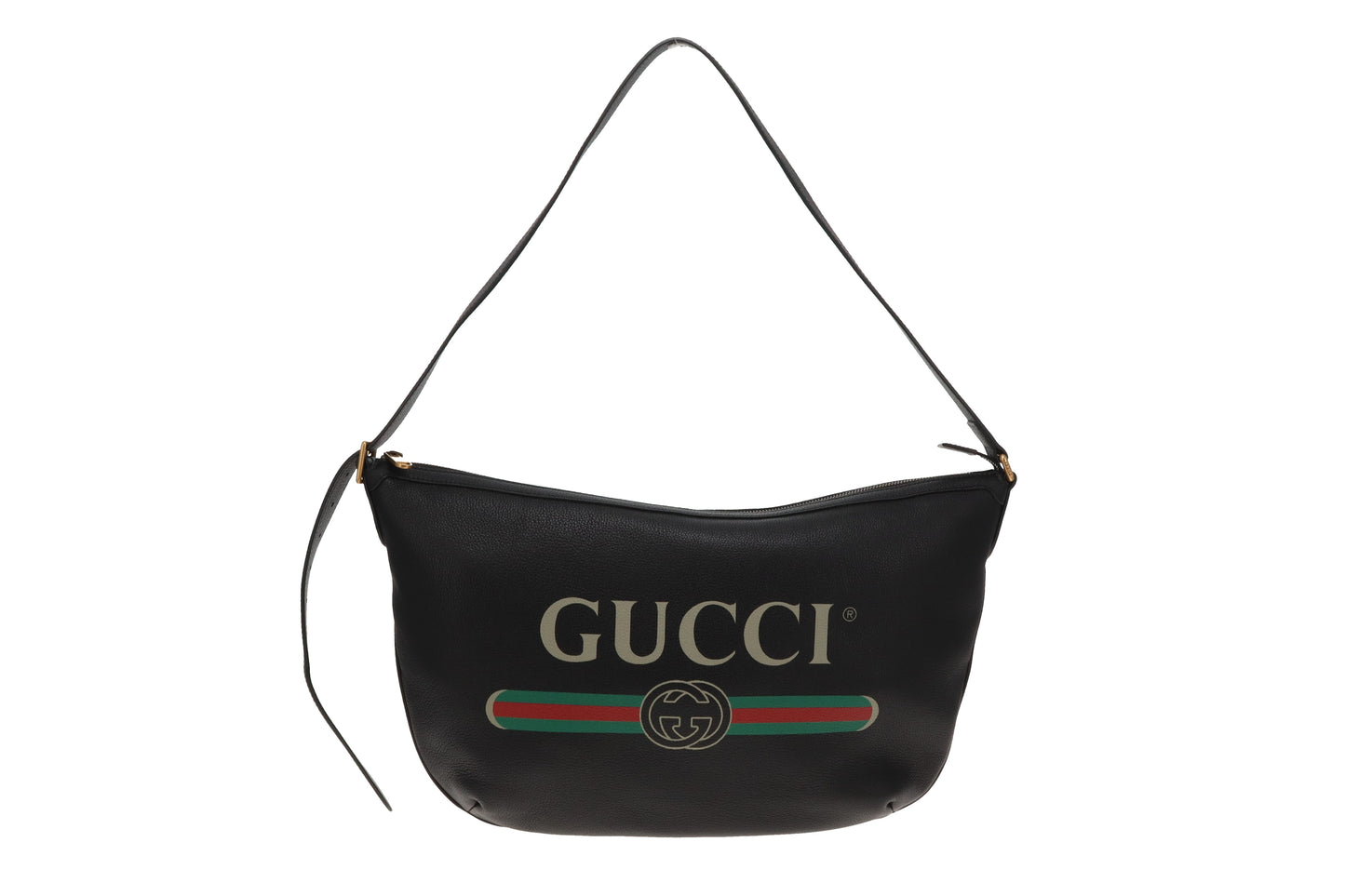 Gucci Half Moon East West Logo Hobo Black