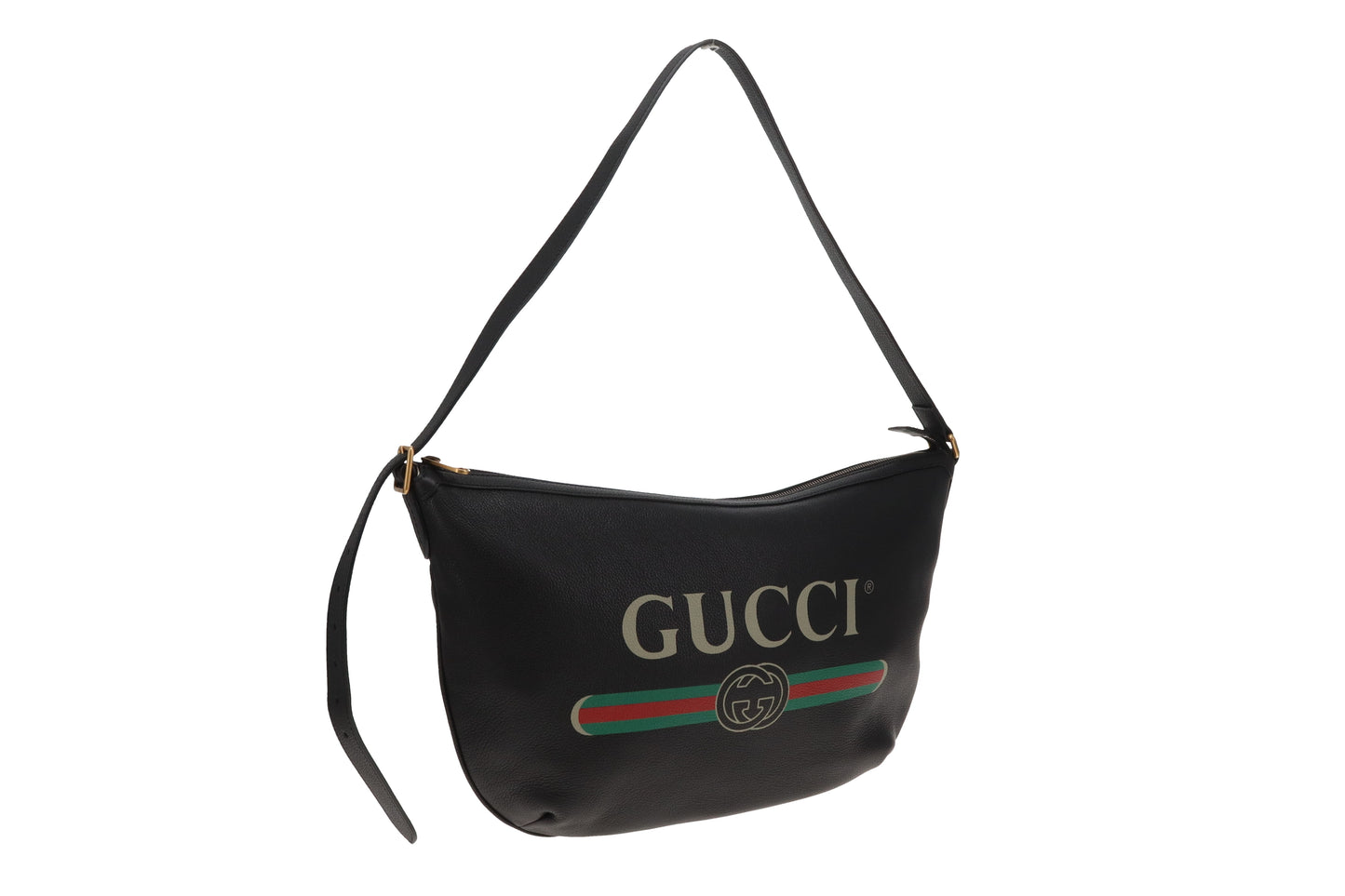 Gucci Half Moon East West Logo Hobo Black
