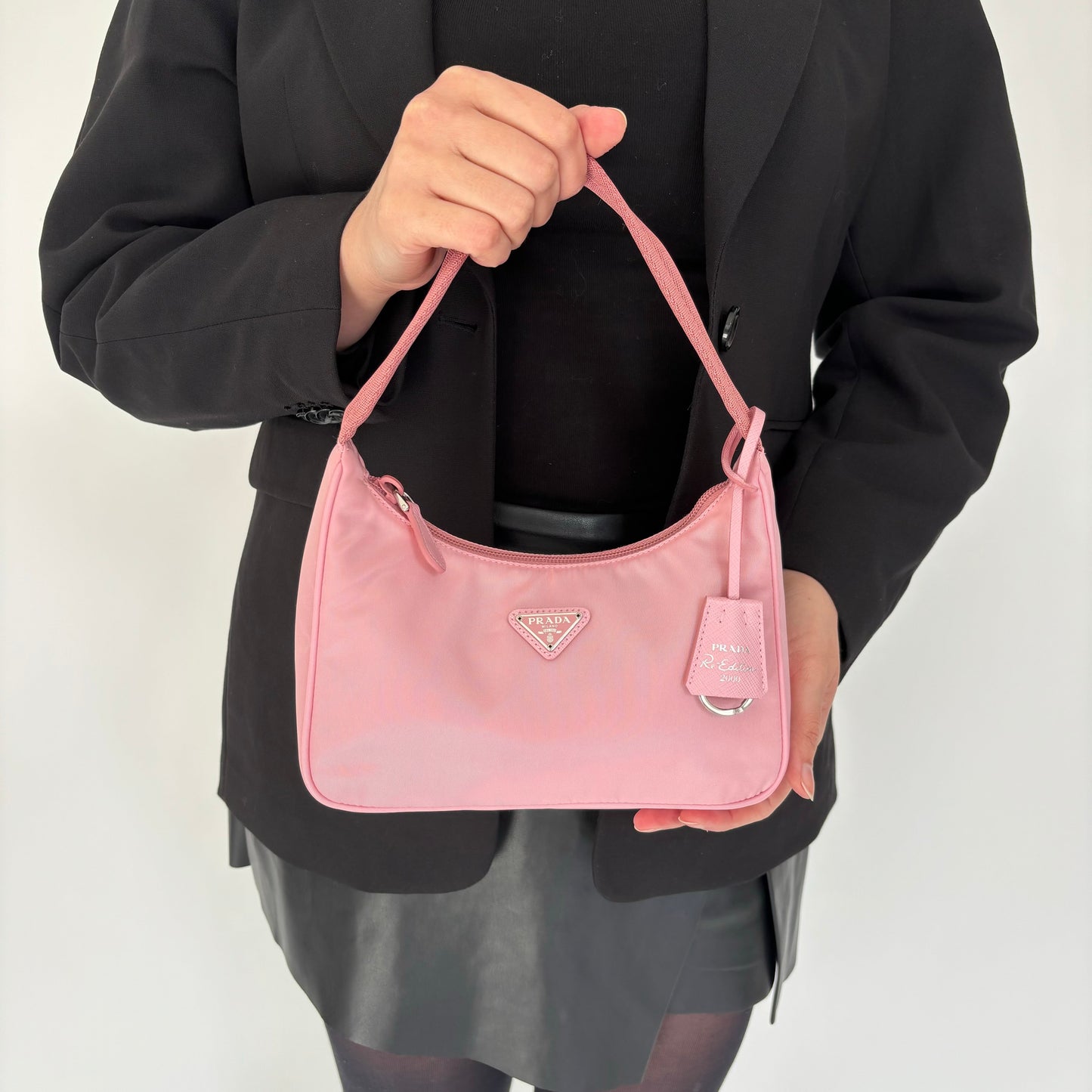 Prada Baby Pink Nylon Re-Edition 200 Mini Bag RRP €920
