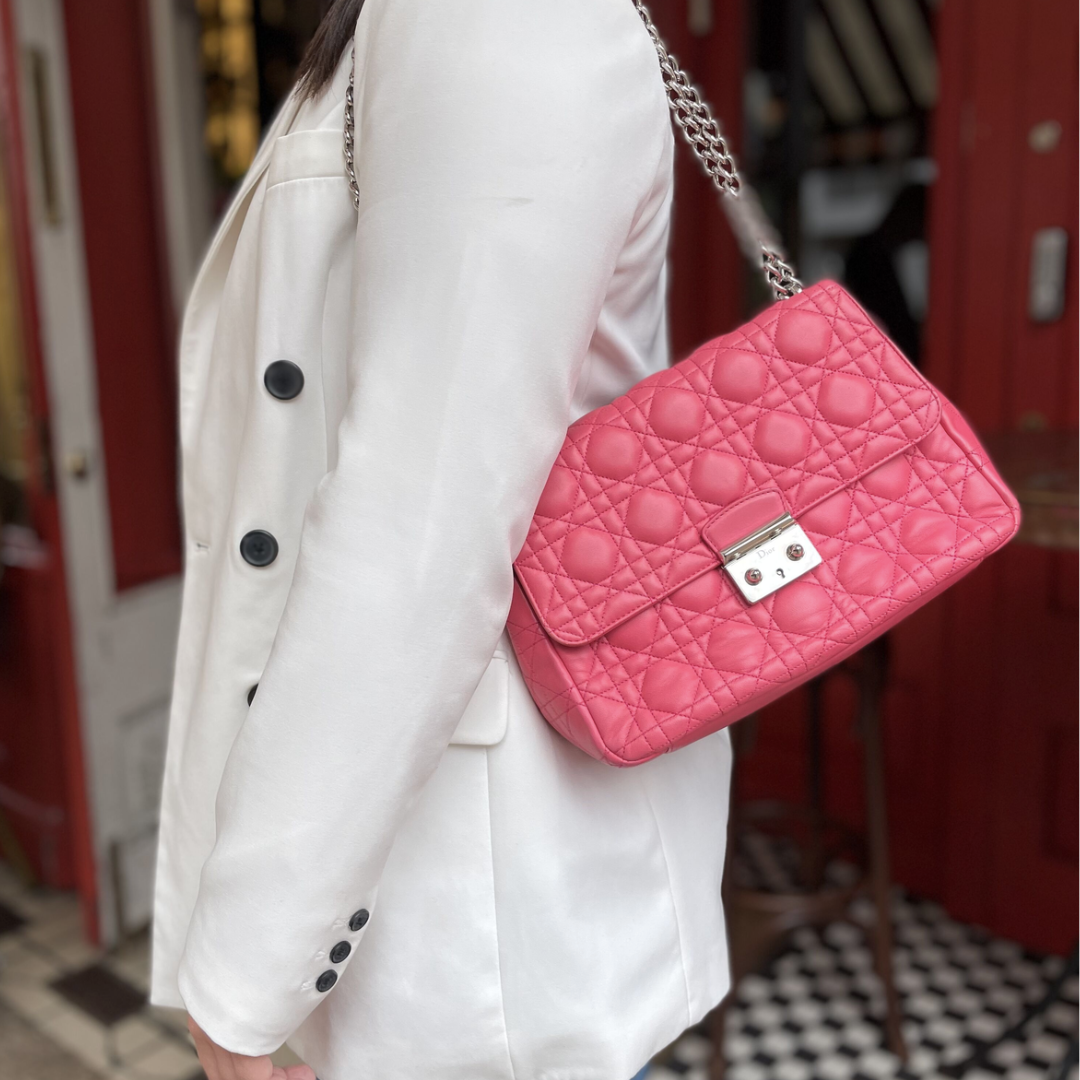 Dior Barbie Pink Lambskin Cannage Miss Dior Shoulder Bag