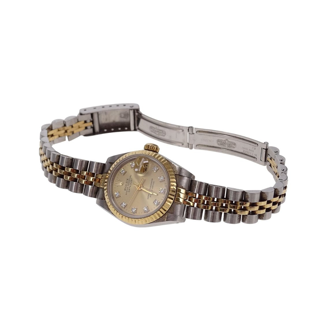 Rolex Oyster Perpetual Lady Datejust 26 Steel and Gold with Diamond Dot Dial