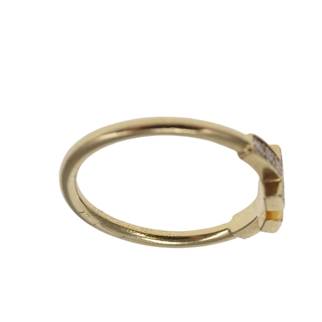 Tiffany & Co T Wire Ring Yellow Gold and Diamond - size 52