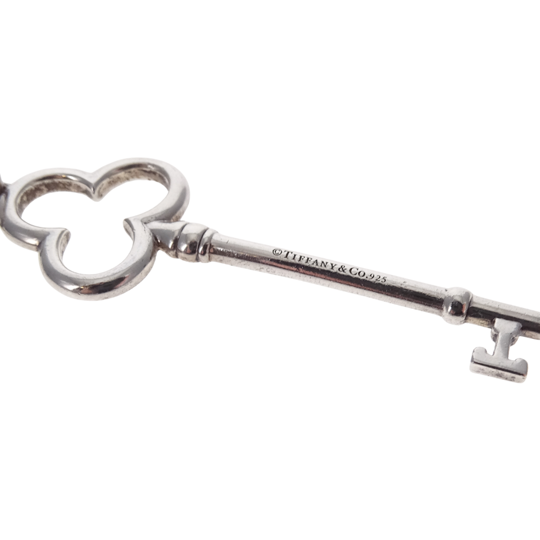 Tiffany & Co Large Key Pendant On Chain Sterling Silver 925