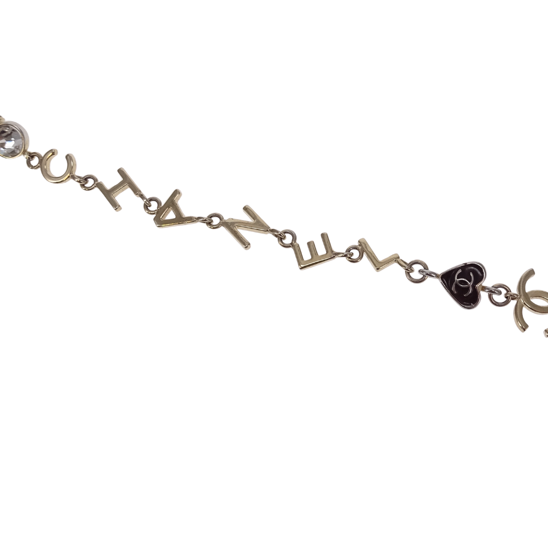 Chanel Sunglasses with Chain Pale Gold and Brown with Logo Charm Chain