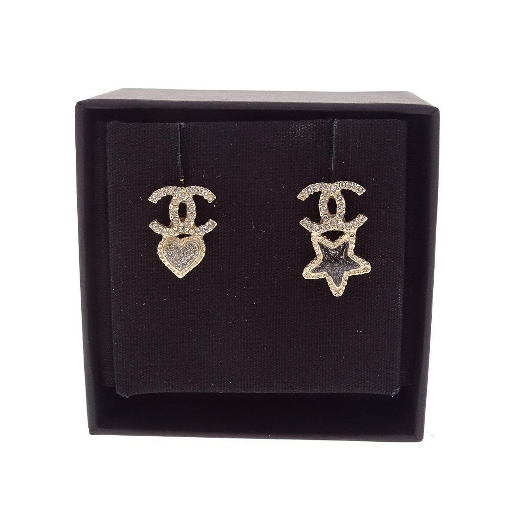 Chanel CC Heart Star Earrings 2020