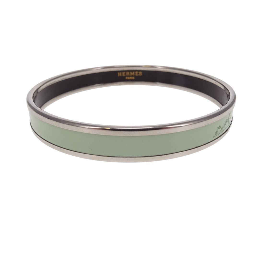 Hermes Printed Enamel Bangle Narrow Turqouise Small