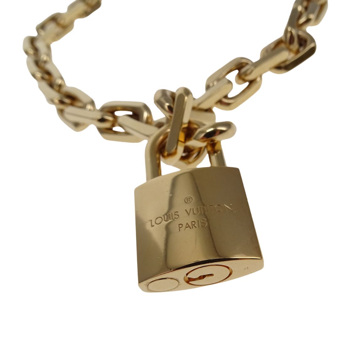 Louis Vuitton LV Edge Cadena Necklace Gold Gone Metal