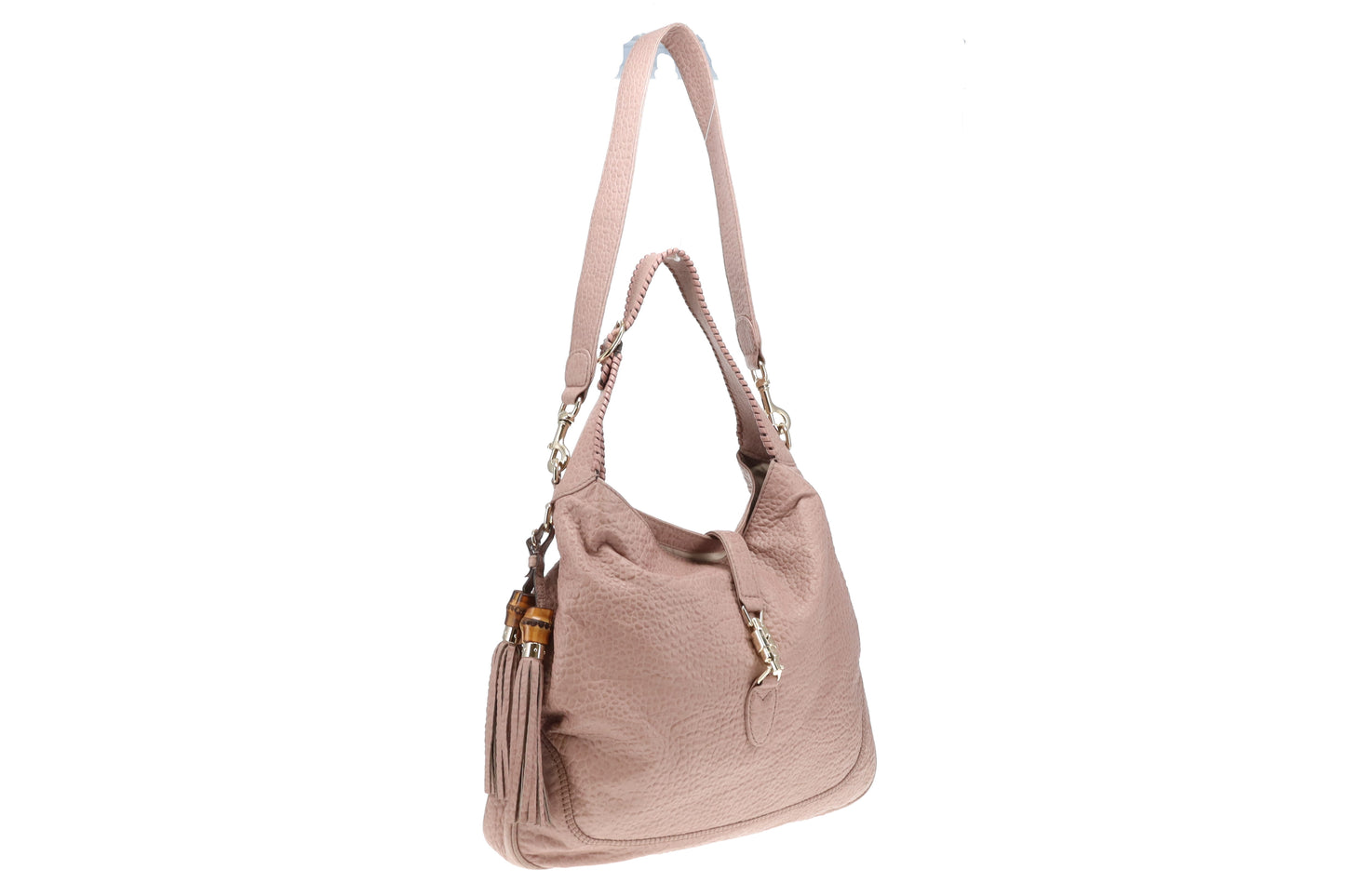 Gucci Pale Pink Textured Leather Large Jackie Vintage Indy Hobo