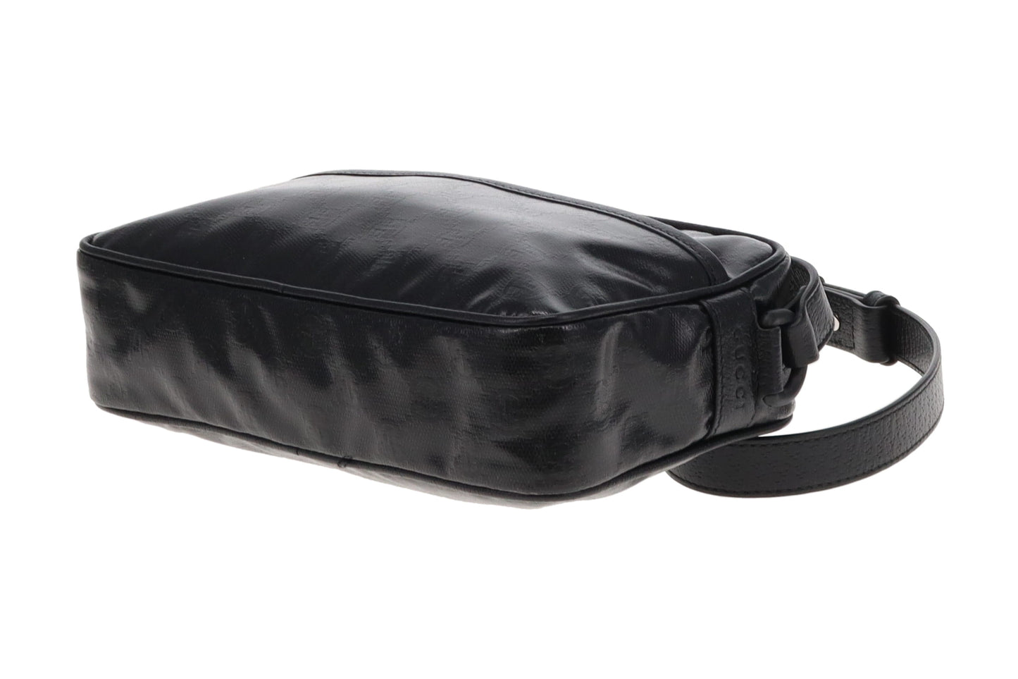Gucci Black GG Crystal Front Pocket Camera Bag