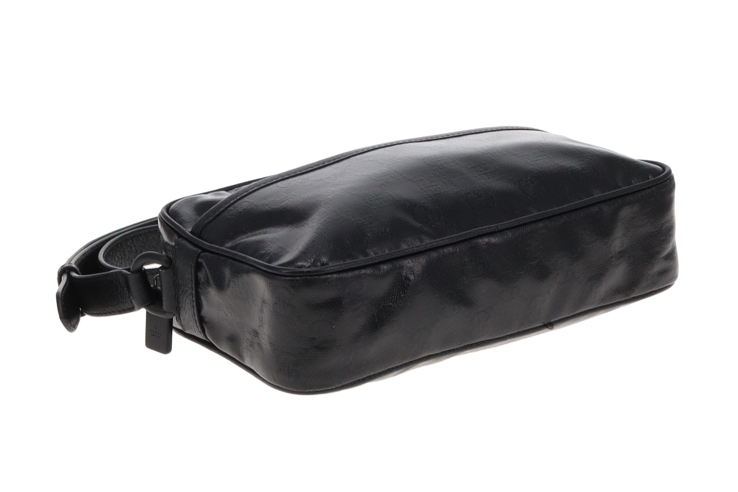 Gucci Black GG Crystal Front Pocket Camera Bag