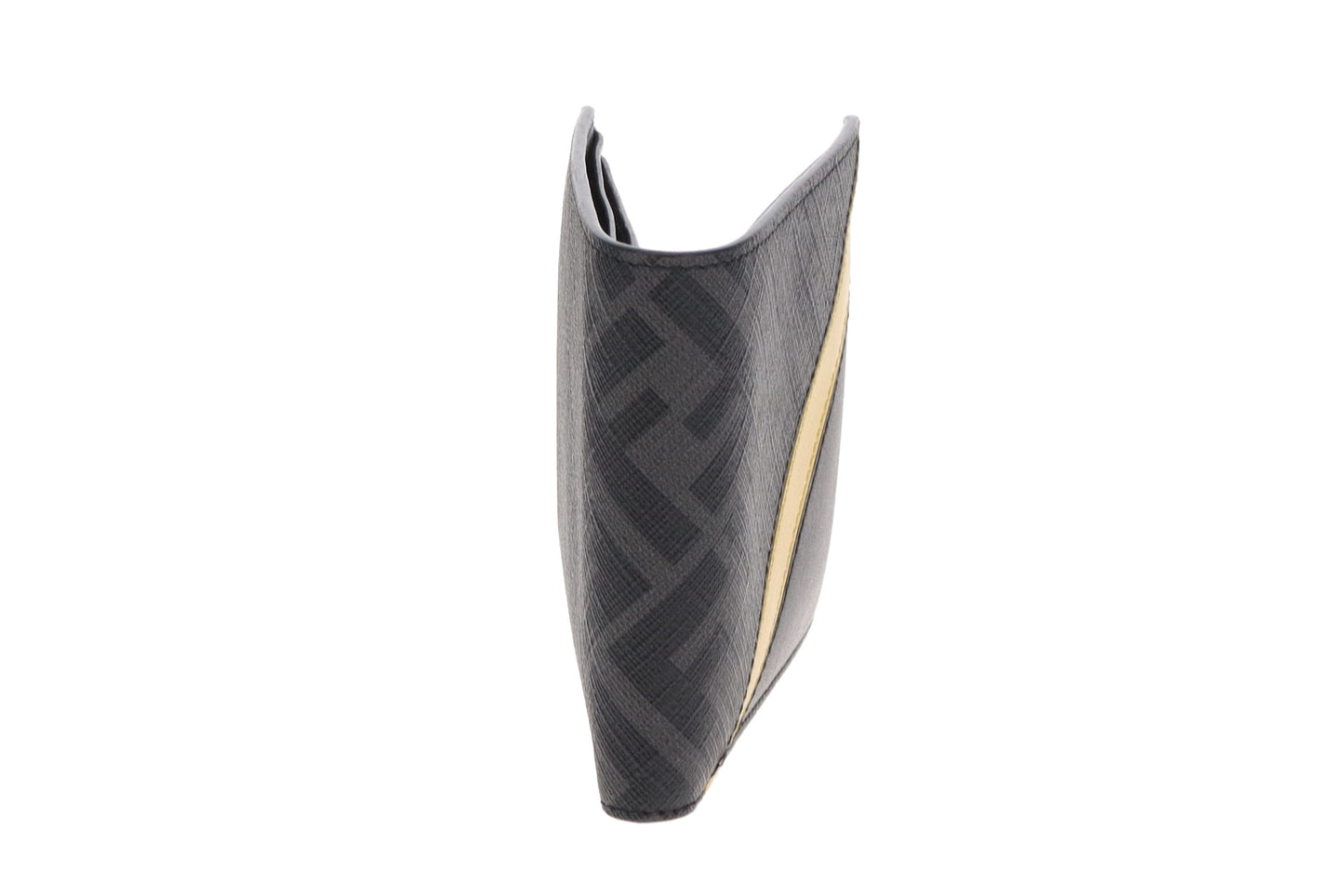 Fendi Grey Zucca with Yellow/Black Leather Folded Wallet